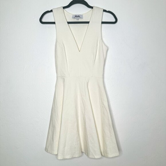 Lulus White Deep V-neck A-Line Sleeveless Lined Dress Size S - Picture 1 of 7